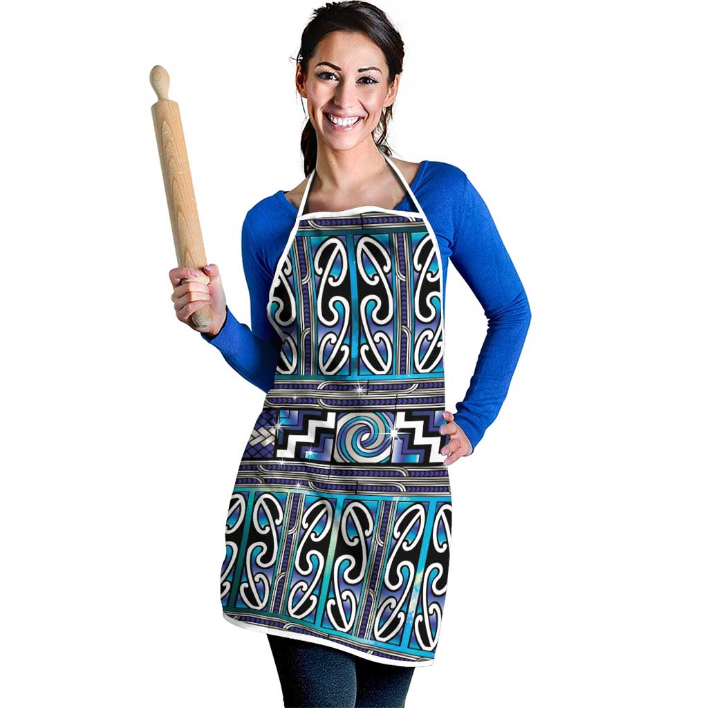 Maori Matariki Apron Blue Galaxy Aesthetic Koru Art LT01 - Polynesian Pride
