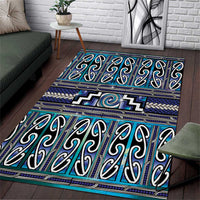 Maori Matariki Area Rug Blue Galaxy Aesthetic Koru Art LT01 Blue - Polynesian Pride