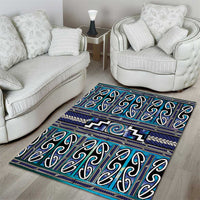 Maori Matariki Area Rug Blue Galaxy Aesthetic Koru Art LT01 - Polynesian Pride