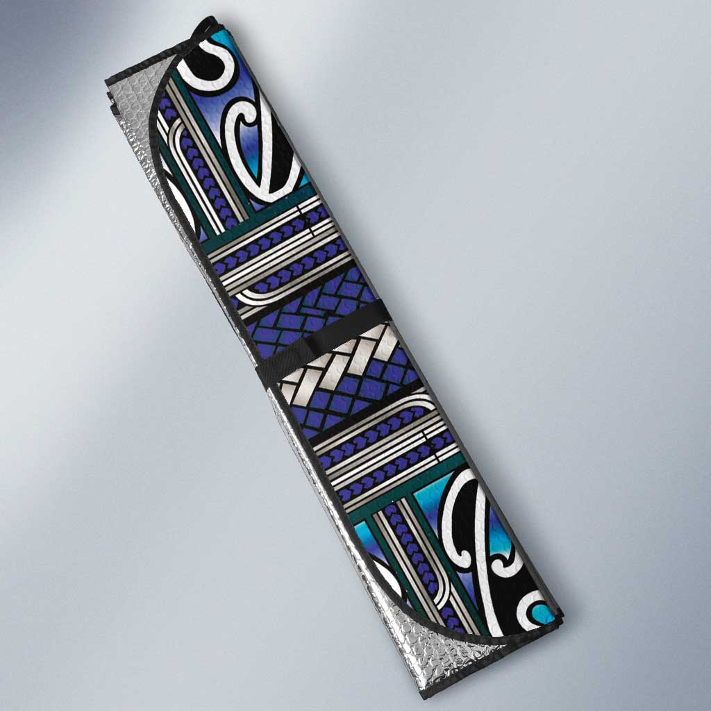 Maori Matariki Auto Sun Shade Blue Galaxy Aesthetic Koru Art LT01 - Polynesian Pride