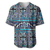 Maori Matariki Baseball Jersey Blue Galaxy Aesthetic Koru Art LT01 Blue - Polynesian Pride
