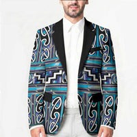 Maori Matariki Blazer Blue Galaxy Aesthetic Koru Art LT01 - Polynesian Pride