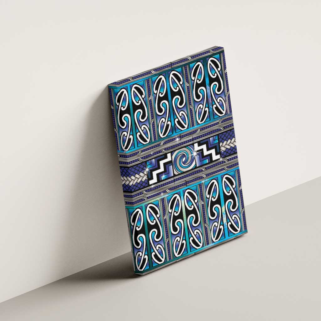 Maori Matariki Canvas Wall Art Blue Galaxy Aesthetic Koru Art LT01 - Polynesian Pride