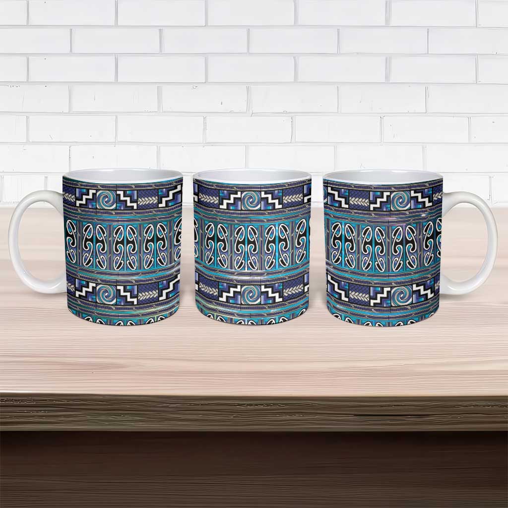 Maori Matariki Ceramic Mug Blue Galaxy Aesthetic Koru Art LT01 - Polynesian Pride