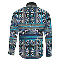Maori Matariki Family Matching Off Shoulder Short Dress and Hawaiian Shirt Blue Galaxy Aesthetic Koru Art LT01 - Polynesian Pride