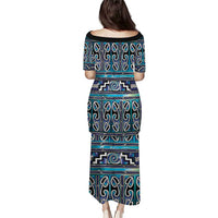 Maori Matariki Family Matching Puletasi and Hawaiian Shirt Blue Galaxy Aesthetic Koru Art LT01 - Polynesian Pride