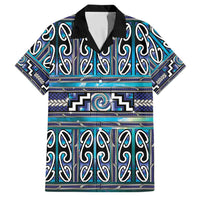 Maori Matariki Family Matching Summer Maxi Dress and Hawaiian Shirt Blue Galaxy Aesthetic Koru Art LT01 Dad's Shirt - Short Sleeve Blue - Polynesian Pride