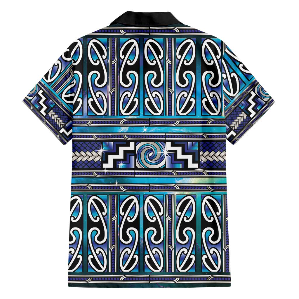Maori Matariki Family Matching Summer Maxi Dress and Hawaiian Shirt Blue Galaxy Aesthetic Koru Art LT01 - Polynesian Pride