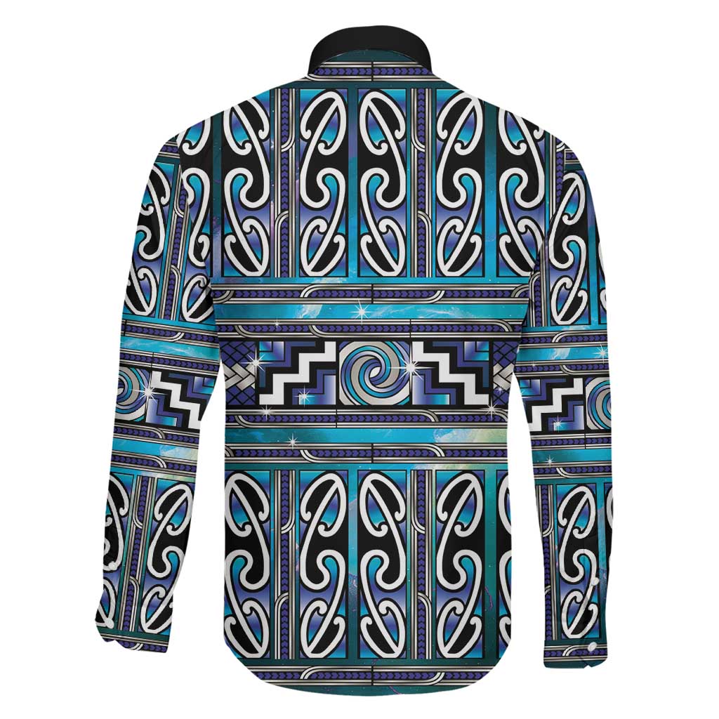 Maori Matariki Family Matching Tank Maxi Dress and Hawaiian Shirt Blue Galaxy Aesthetic Koru Art LT01 - Polynesian Pride