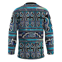 Maori Matariki Hockey Jersey Blue Galaxy Aesthetic Koru Art LT01 - Polynesian Pride
