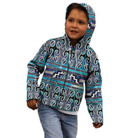 Maori Matariki Kid Hoodie Blue Galaxy Aesthetic Koru Art LT01 - Polynesian Pride