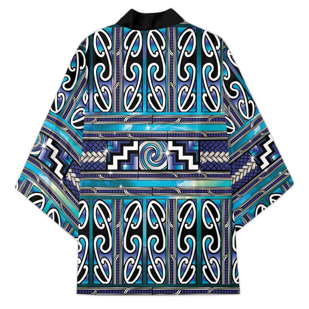 Maori Matariki Kimono Blue Galaxy Aesthetic Koru Art LT01 - Polynesian Pride