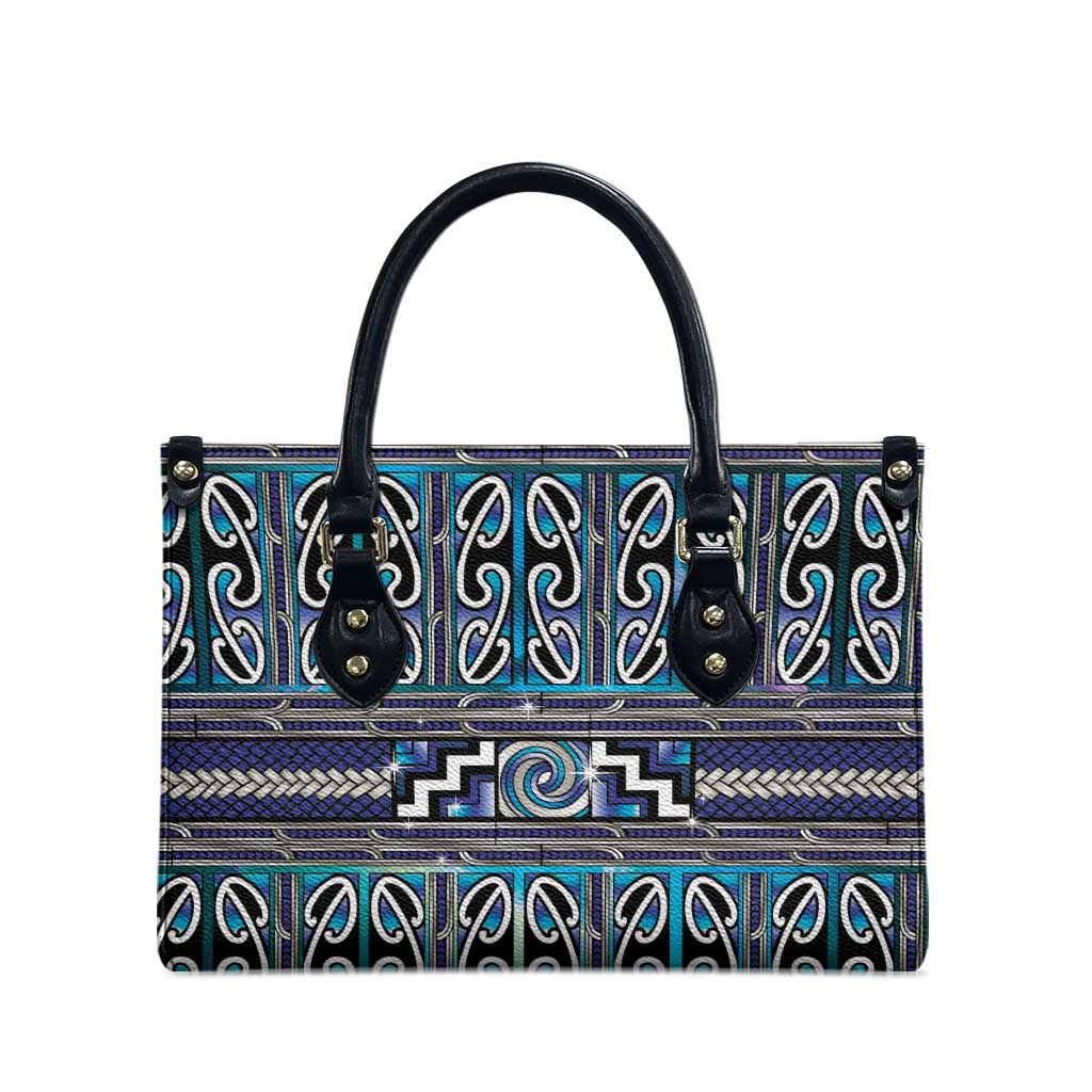 Maori Matariki Leather Bag Blue Galaxy Aesthetic Koru Art LT01 - Polynesian Pride