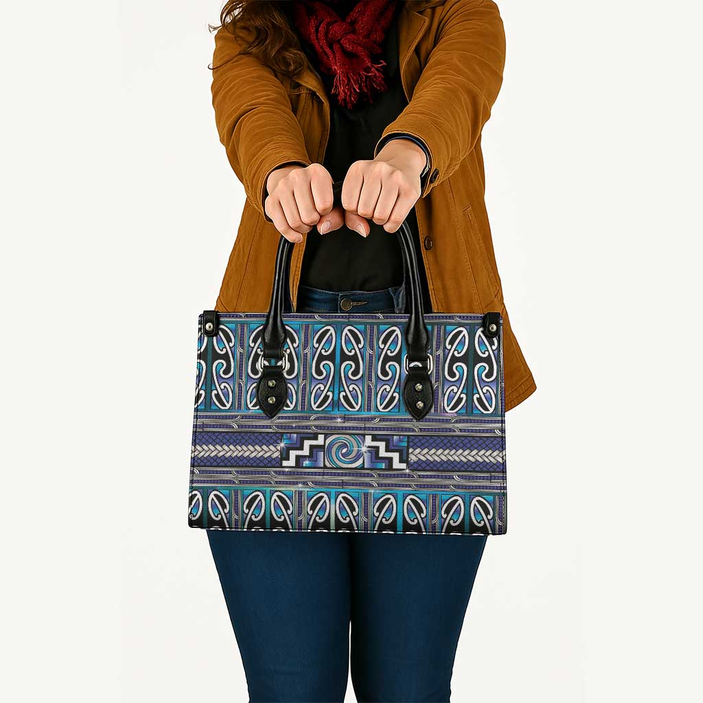 Maori Matariki Leather Bag Blue Galaxy Aesthetic Koru Art LT01 - Polynesian Pride