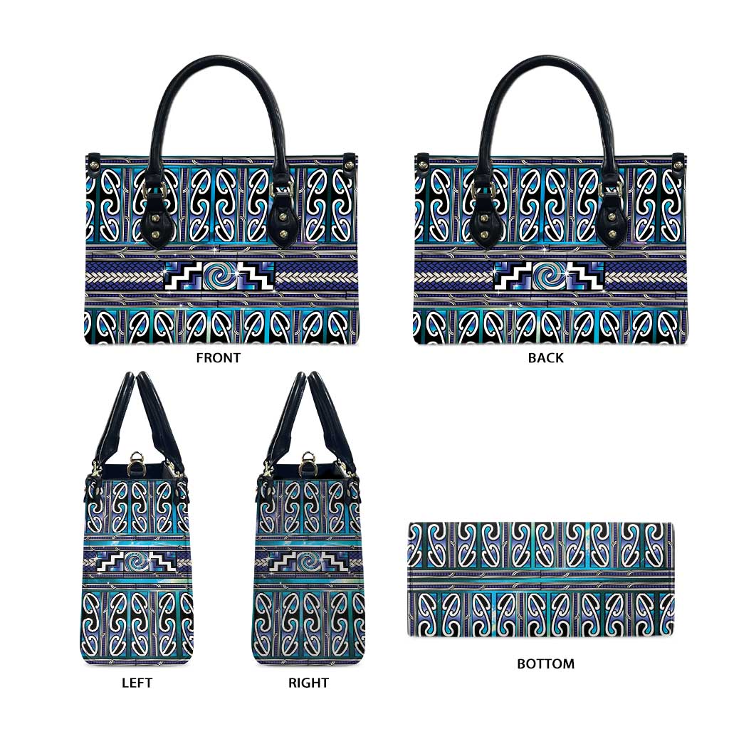 Maori Matariki Leather Bag Blue Galaxy Aesthetic Koru Art LT01 - Polynesian Pride