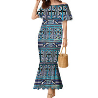 Maori Matariki Mermaid Dress Blue Galaxy Aesthetic Koru Art LT01 Women Blue - Polynesian Pride