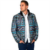 Maori Matariki Padded Jacket Blue Galaxy Aesthetic Koru Art LT01 - Polynesian Pride
