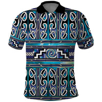 Maori Matariki Polo Shirt Blue Galaxy Aesthetic Koru Art LT01 Blue - Polynesian Pride
