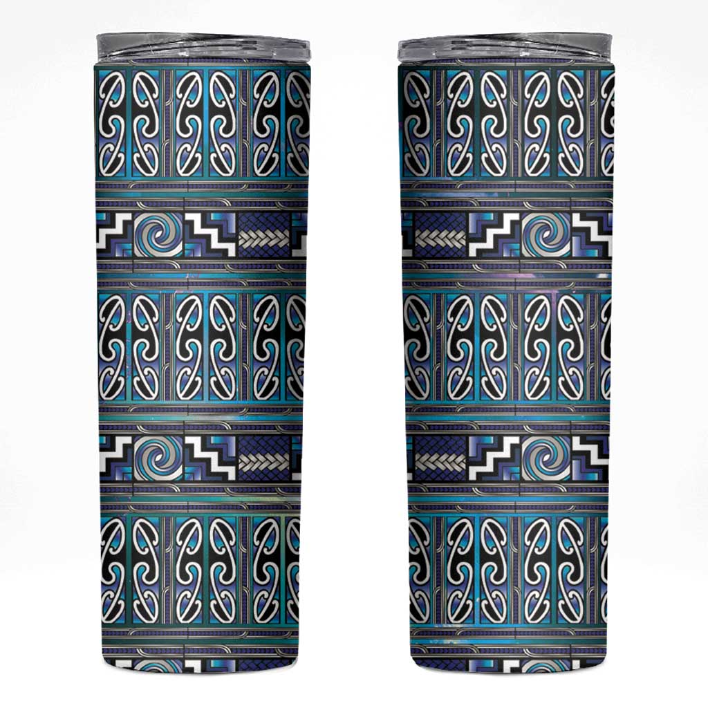 Maori Matariki Skinny Tumbler Blue Galaxy Aesthetic Koru Art LT01 Blue - Polynesian Pride