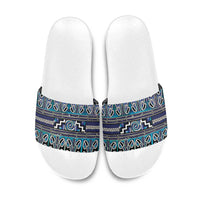 Maori Matariki Slide Sandals Blue Galaxy Aesthetic Koru Art LT01 Blue - Polynesian Pride
