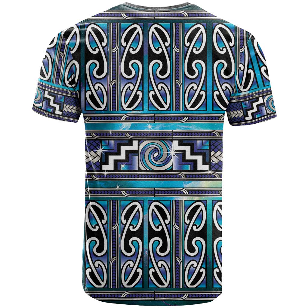 Maori Matariki T Shirt Blue Galaxy Aesthetic Koru Art LT01 - Polynesian Pride