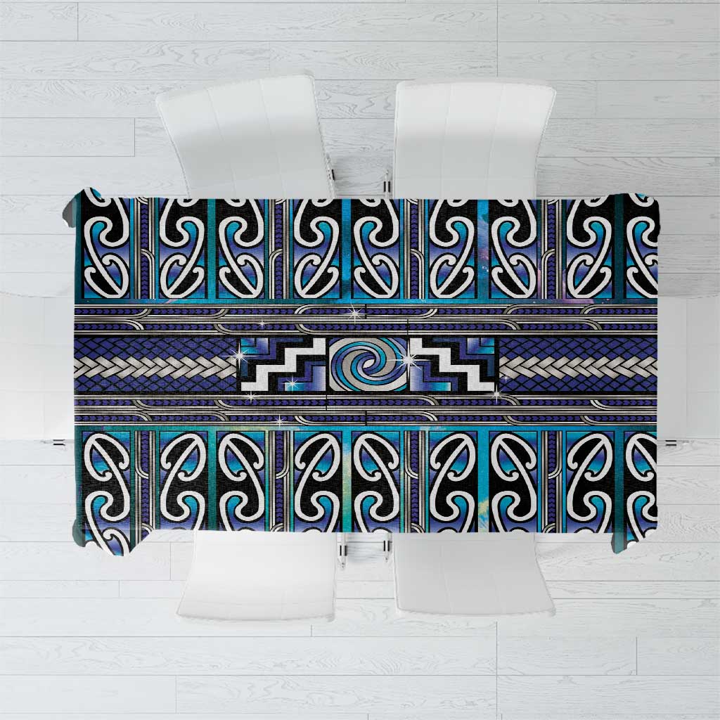 Maori Matariki Tablecloth Blue Galaxy Aesthetic Koru Art LT01 Blue - Polynesian Pride