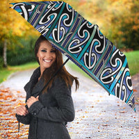 Maori Matariki Umbrella Blue Galaxy Aesthetic Koru Art LT01 - Polynesian Pride