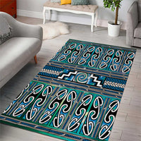Maori Matariki Area Rug Green Galaxy Aesthetic Koru Art LT01 - Polynesian Pride