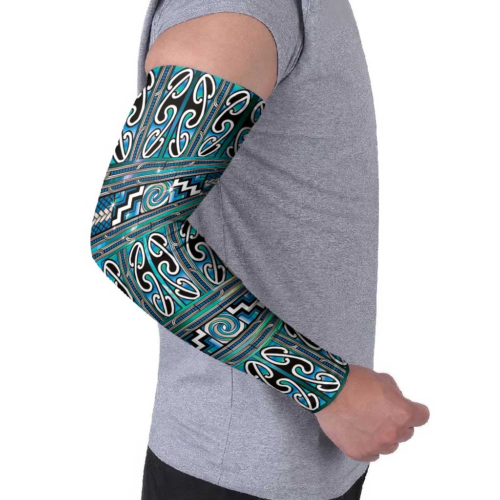 Maori Matariki Arm Sleeves Green Galaxy Aesthetic Koru Art LT01 - Polynesian Pride