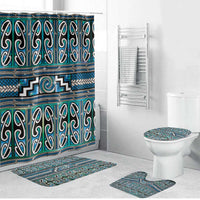 Maori Matariki Bathroom Set Green Galaxy Aesthetic Koru Art LT01 Bathroom Set (4 pcs) Green - Polynesian Pride
