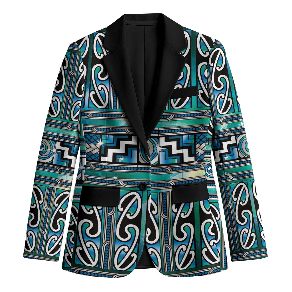 Maori Matariki Blazer Green Galaxy Aesthetic Koru Art LT01 Unisex Green - Polynesian Pride