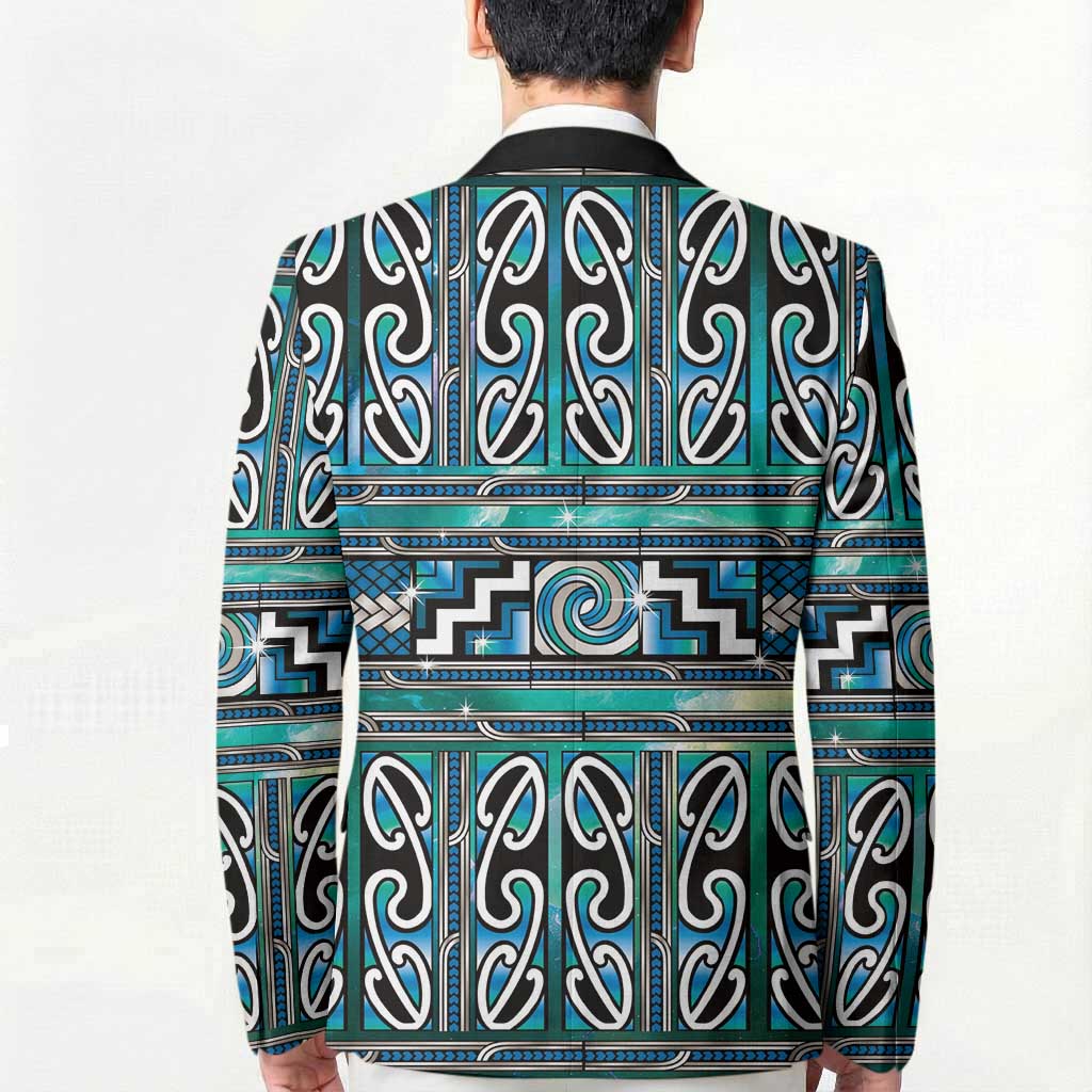Maori Matariki Blazer Green Galaxy Aesthetic Koru Art LT01 - Polynesian Pride