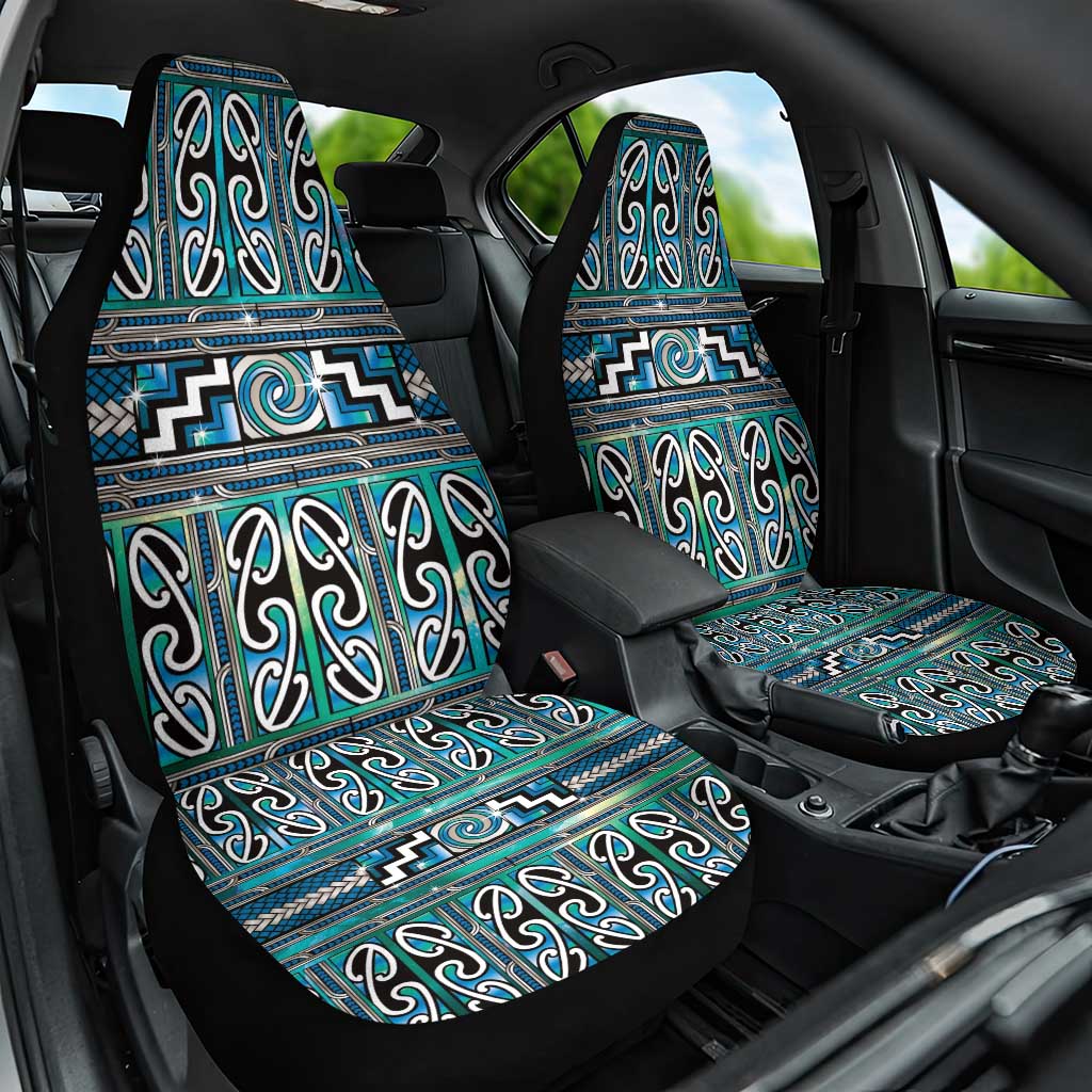 Maori Matariki Car Seat Cover Green Galaxy Aesthetic Koru Art LT01 One Size Green - Polynesian Pride
