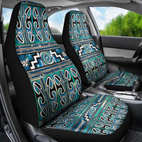 Maori Matariki Car Seat Cover Green Galaxy Aesthetic Koru Art LT01 - Polynesian Pride