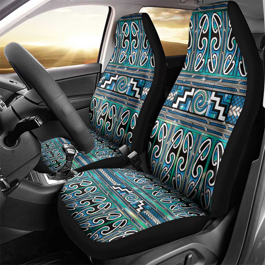 Maori Matariki Car Seat Cover Green Galaxy Aesthetic Koru Art LT01 - Polynesian Pride