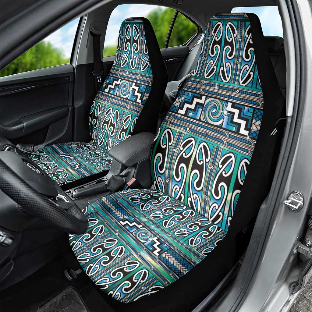 Maori Matariki Car Seat Cover Green Galaxy Aesthetic Koru Art LT01 - Polynesian Pride