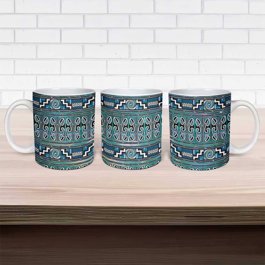Maori Matariki Ceramic Mug Green Galaxy Aesthetic Koru Art LT01 - Polynesian Pride