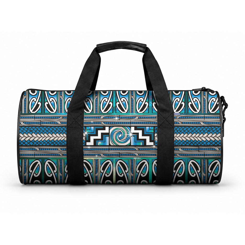 Maori Matariki Duffle Bag Green Galaxy Aesthetic Koru Art
