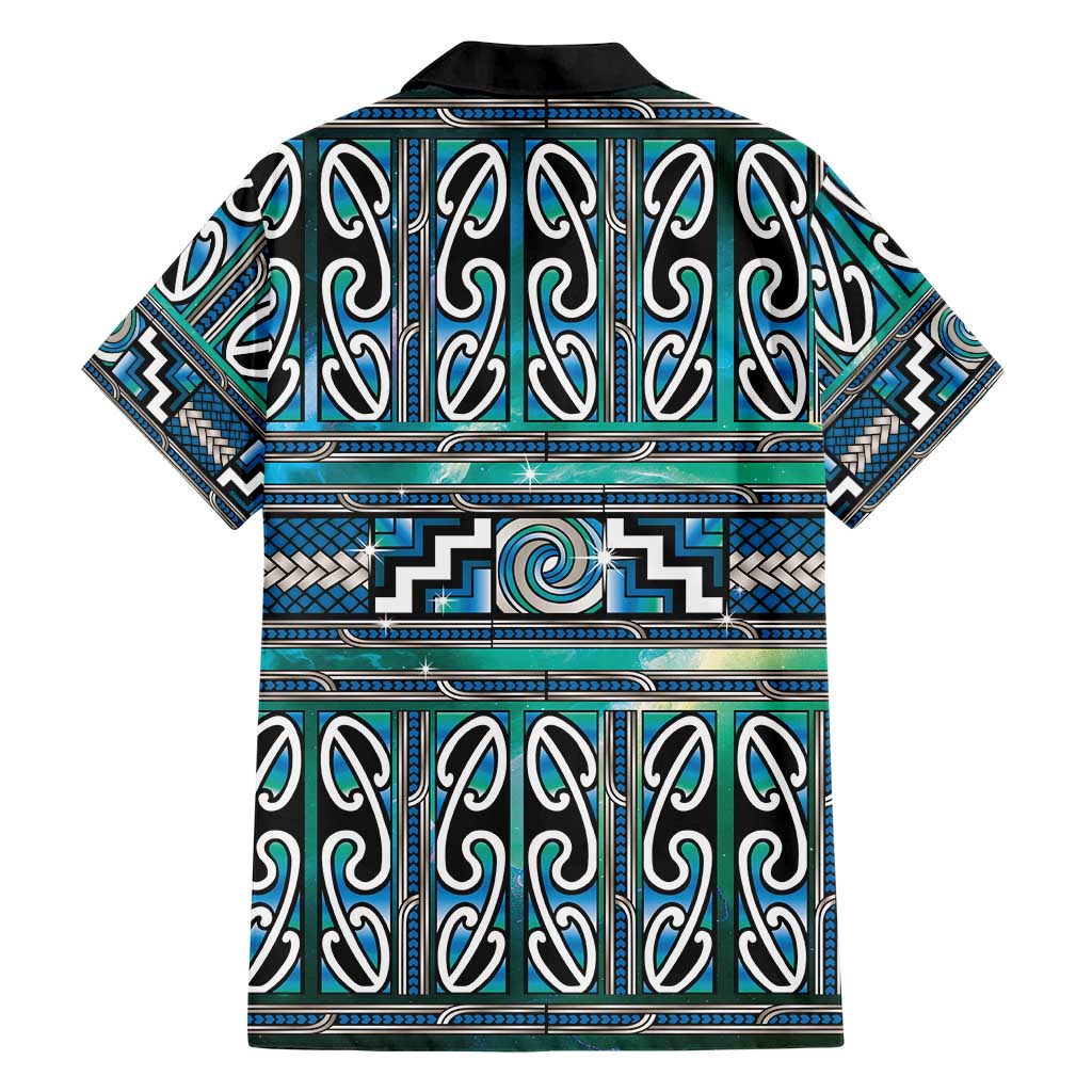 Maori Matariki Family Matching Puletasi and Hawaiian Shirt Green Galaxy Aesthetic Koru Art LT01 - Polynesian Pride