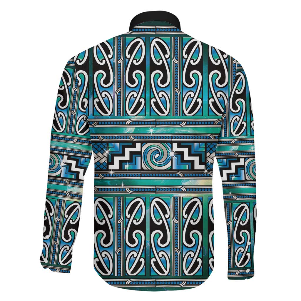 Maori Matariki Family Matching Puletasi and Hawaiian Shirt Green Galaxy Aesthetic Koru Art LT01 - Polynesian Pride