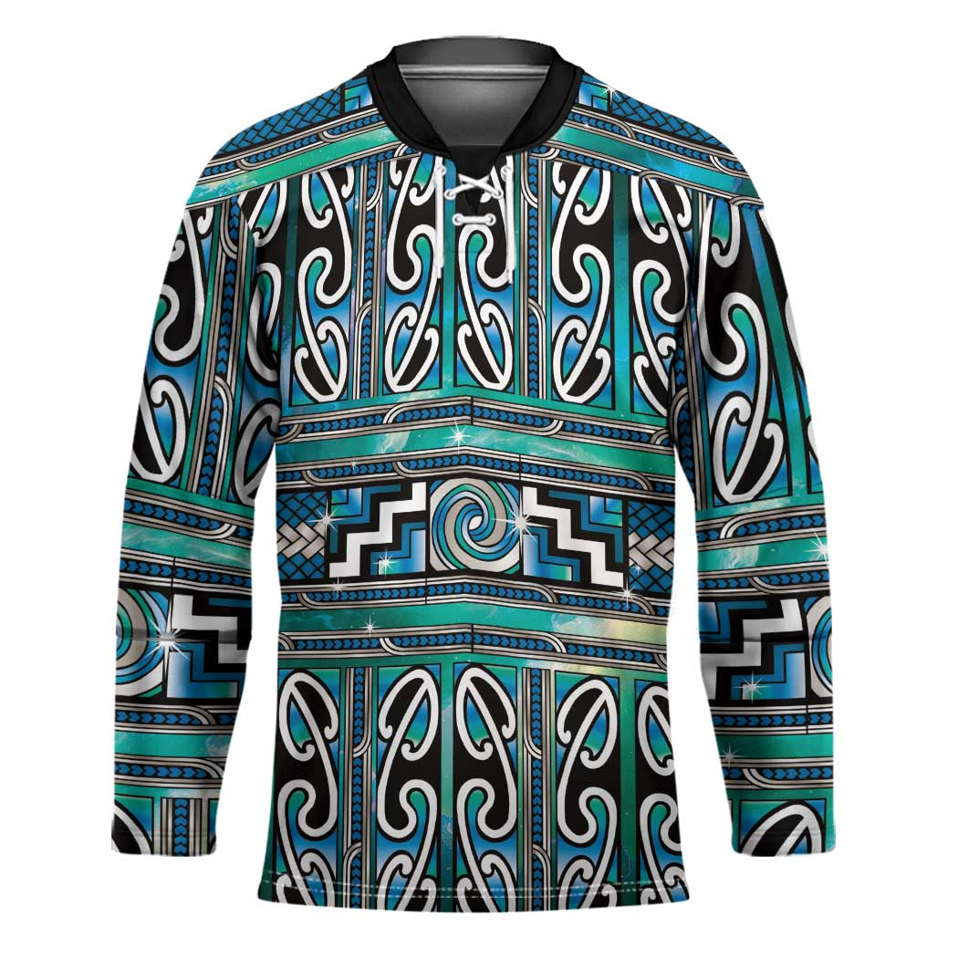 Maori Matariki Hockey Jersey Green Galaxy Aesthetic Koru Art LT01 Unisex Green - Polynesian Pride