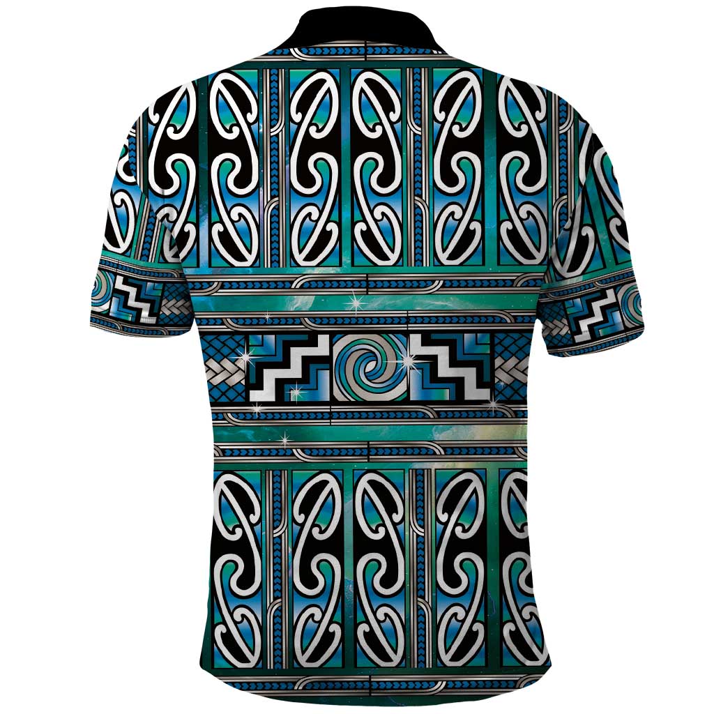 Maori Matariki Polo Shirt Green Galaxy Aesthetic Koru Art LT01 - Polynesian Pride