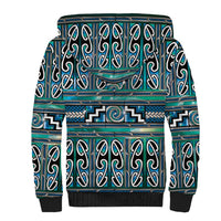 Maori Matariki Sherpa Hoodie Green Galaxy Aesthetic Koru Art LT01 - Polynesian Pride