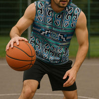 Maori Matariki Sleeveless Hoodie Green Galaxy Aesthetic Koru Art LT01 - Polynesian Pride