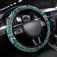 Maori Matariki Steering Wheel Cover Green Galaxy Aesthetic Koru Art LT01 Universal Fit Green - Polynesian Pride