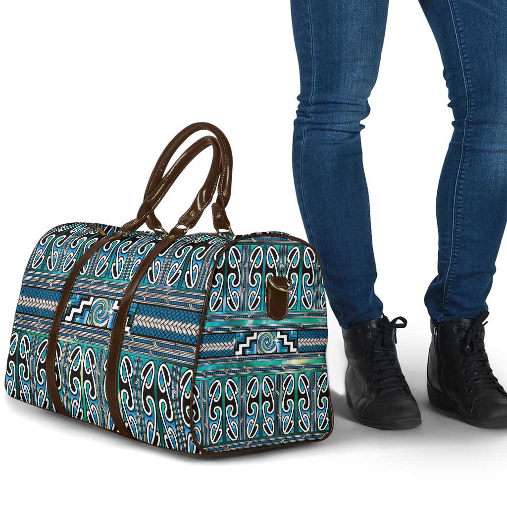 Maori Matariki Travel Bag Green Galaxy Aesthetic Koru Art LT01 - Polynesian Pride