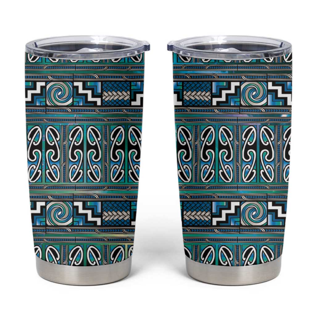Maori Matariki Tumbler Cup Green Galaxy Aesthetic Koru Art LT01 Green - Polynesian Pride
