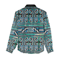 Maori Matariki Women Casual Shirt Green Galaxy Aesthetic Koru Art LT01 - Polynesian Pride