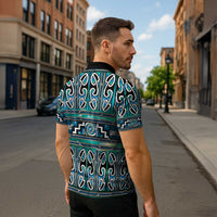 Maori Matariki Zipper Polo Shirt Green Galaxy Aesthetic Koru Art LT01 - Polynesian Pride