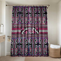 Maori Matariki Bathroom Set Pink Galaxy Aesthetic Koru Art LT01 Shower Curtain Only Pink - Polynesian Pride